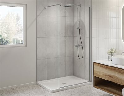 Station Plus Fixed shower panel, 3/8 (10 mm) glass, 79 H