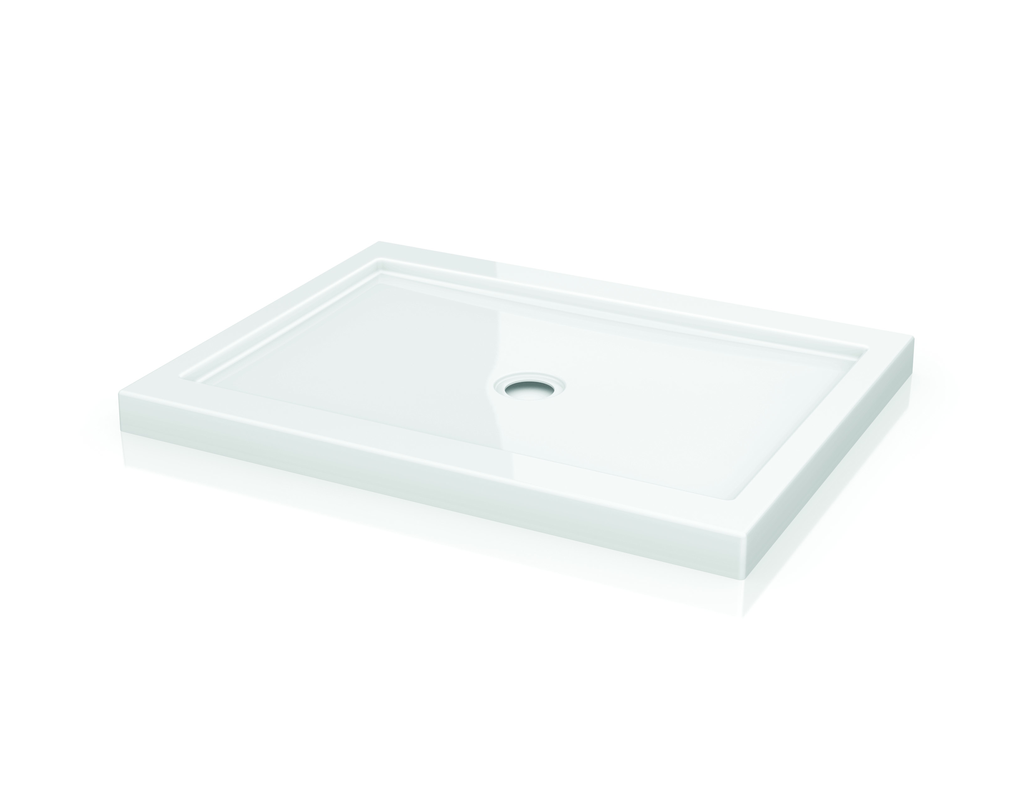QUAD CENTER DRAIN ACRYLIC SHOWER BASE 36X60