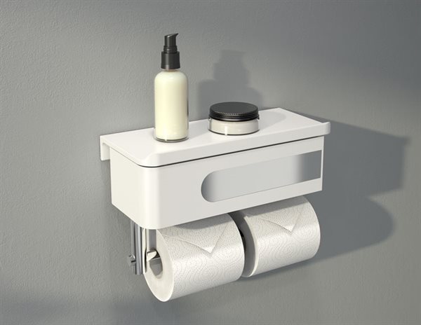 Dérouleur papier WC avec petite étagère pour une décoration cosy