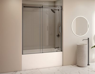 Horizon Tub enclosure, 5/16 (8 mm) mist or smoked grey glass, 66 H