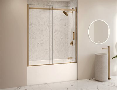 Horizon Tub enclosure, 5/16 (8 mm) clear glass, 66 H | Finish options vary by size