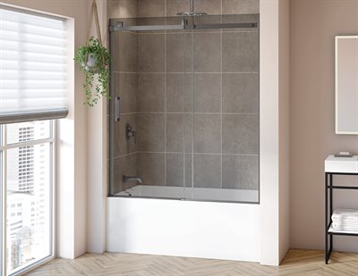 Skyline Tub enclosure, 5/16 (8 mm) mist or smoked grey glass, 66 H