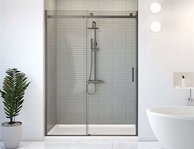 Skyline In-line, 5/16 (8 mm) clear glass, 75, 79 or 86 H | Finish options vary by size