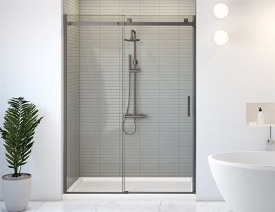 Skyline In-line, 5/16 (8 mm) clear glass, 75, 79 or 86 H | Finish options vary by size