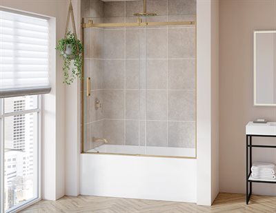 Skyline Tub enclosure, 5/16 (8 mm) clear glass, 66 H | Finish options vary by size