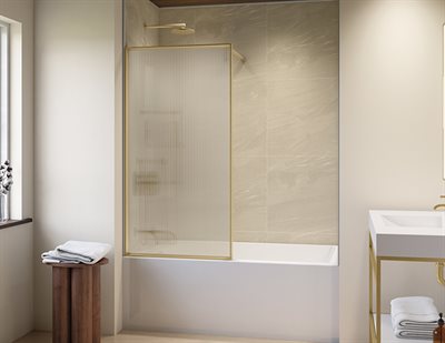 *NEW* Vespero Fixed tub panel, 1/4 (6mm) glass, 58 H (58 1/4 to top of support bar))