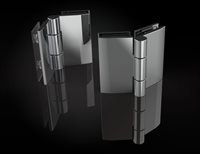 Square glass-to-glass hinges