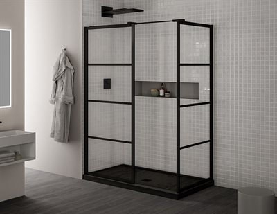 Latitude Fixed shower panels, 2 sided, 5/16 (8 mm) glass, 79 H (80 to top of support bar bracket)