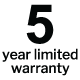 5 year limited warranty