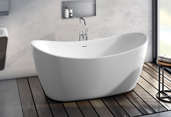 arpeggio grande freestanding acrylic bathtub for floor or wall mount faucet