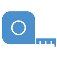 blue icon of measuring tape